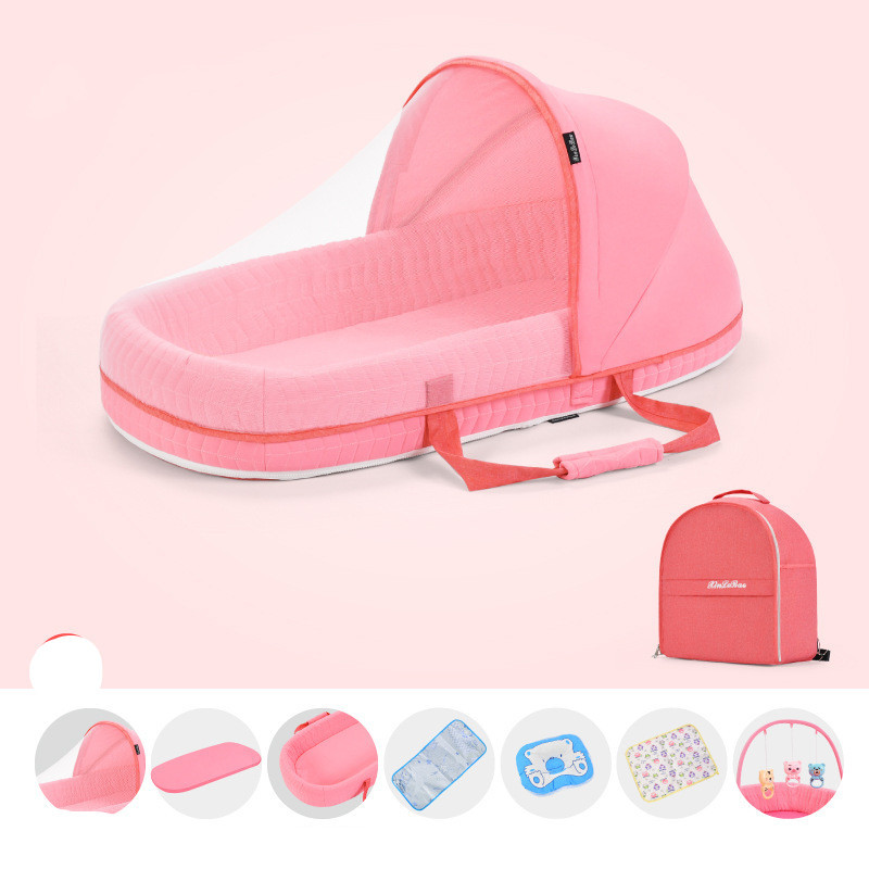 Baby Crib Multifunctional Folding Newborn Nest Toddler Bed Portable Sun Protection Mosquito Net Infant Camping Bed Travel Cot - Image 6