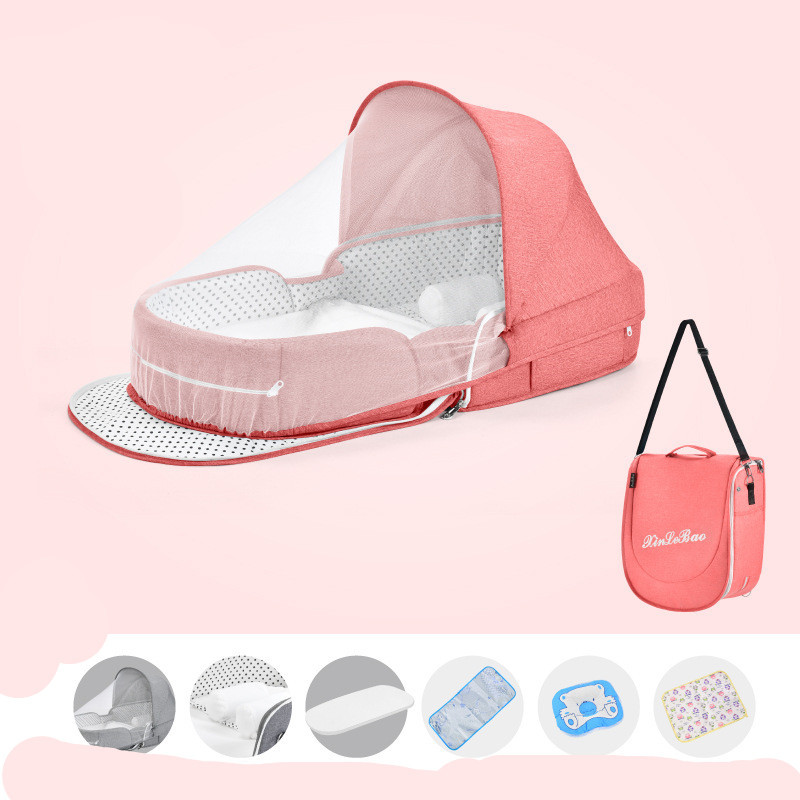 Baby Crib Multifunctional Folding Newborn Nest Toddler Bed Portable Sun Protection Mosquito Net Infant Camping Bed Travel Cot - Image 8