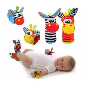 0-12 Months Soft Animal Rattle Infant Newborn Plush Sock Baby Toy Wrist Strap Baby Foot Socks