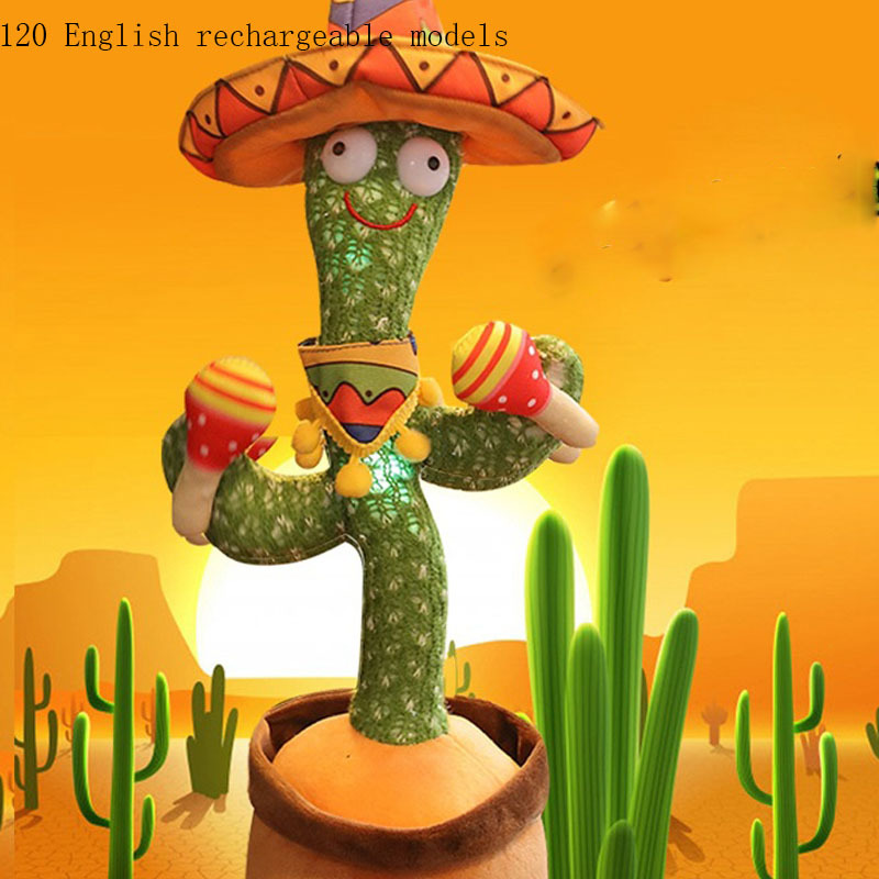 Luminous Electronic Dancing Cactus Recording Singing Decoration Gift For Kids Early Education Toys Knitted Fabric Plush Toy - Image 6
