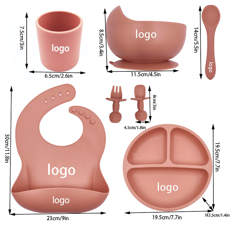 Baby Cutlery Set Silicone Bib Silicone Cup Spoon - Image 9