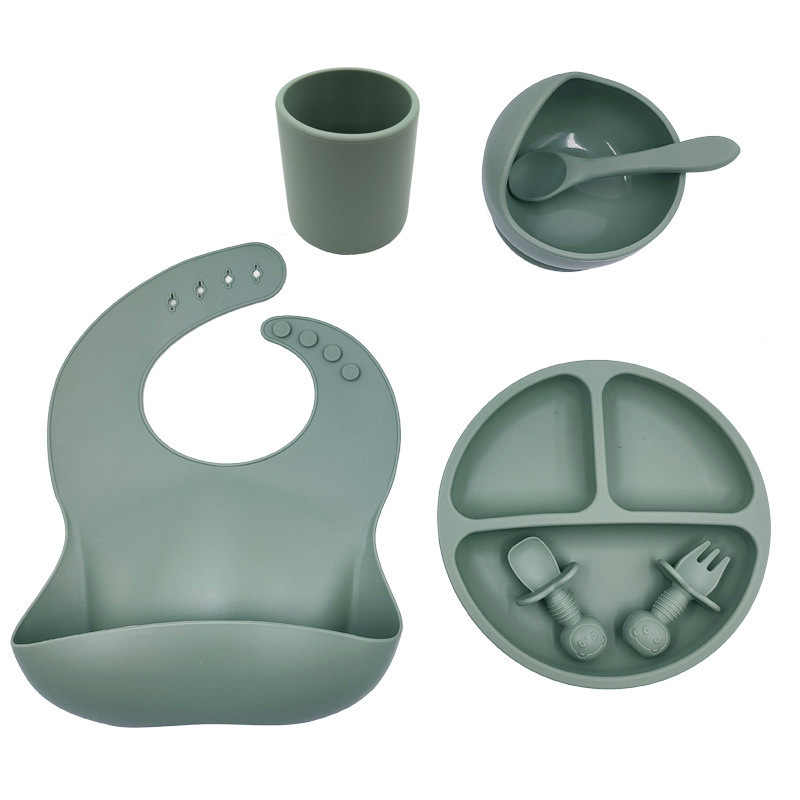 Baby Cutlery Set Silicone Bib Silicone Cup Spoon - Image 5