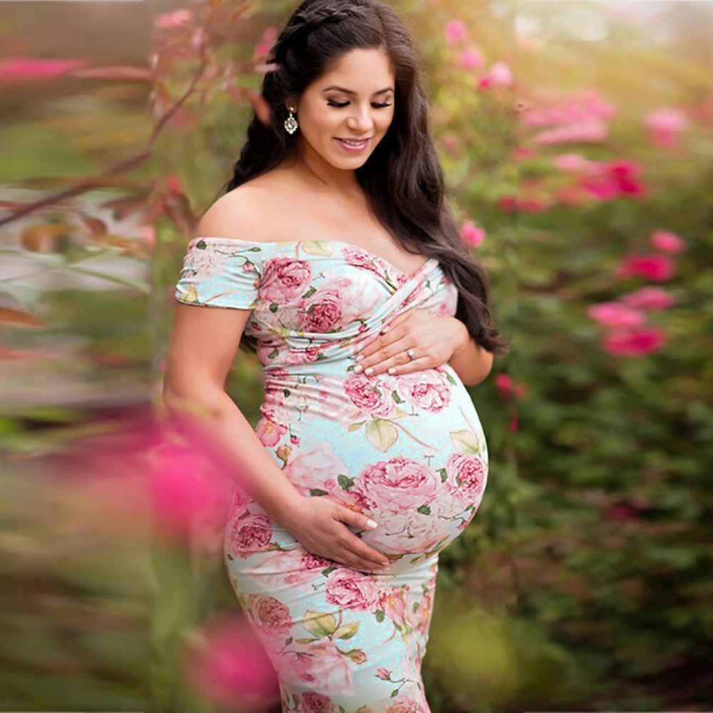 Cross V-neck short sleeve plus size maternity dress - Image 5