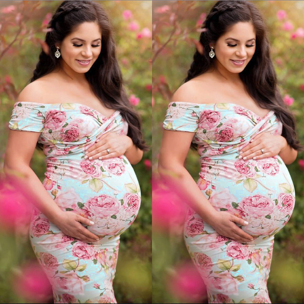Cross V-neck short sleeve plus size maternity dress - Image 4